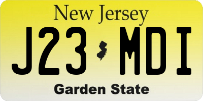 NJ license plate J23MDI