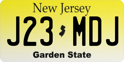NJ license plate J23MDJ