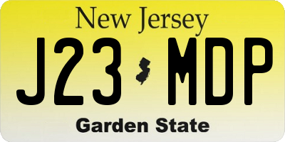 NJ license plate J23MDP