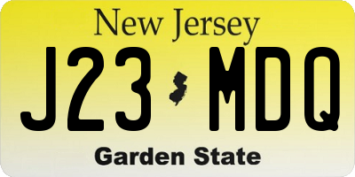 NJ license plate J23MDQ