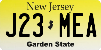 NJ license plate J23MEA