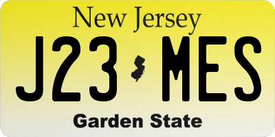 NJ license plate J23MES