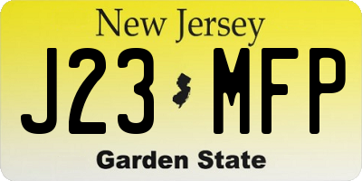 NJ license plate J23MFP
