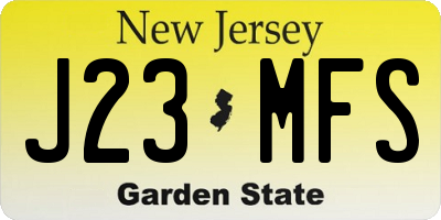 NJ license plate J23MFS