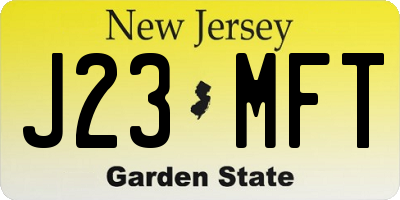 NJ license plate J23MFT