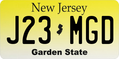 NJ license plate J23MGD