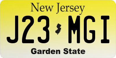 NJ license plate J23MGI