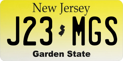 NJ license plate J23MGS
