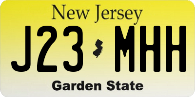 NJ license plate J23MHH