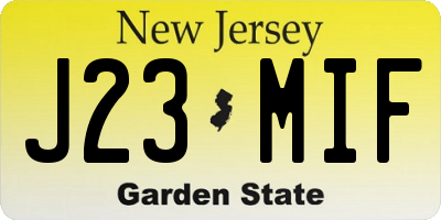 NJ license plate J23MIF