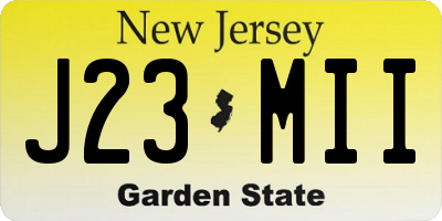 NJ license plate J23MII