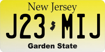 NJ license plate J23MIJ