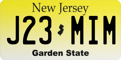 NJ license plate J23MIM