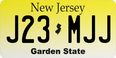 NJ license plate J23MJJ