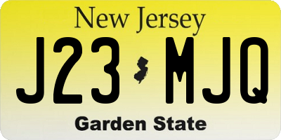 NJ license plate J23MJQ