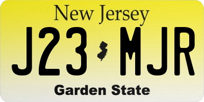 NJ license plate J23MJR