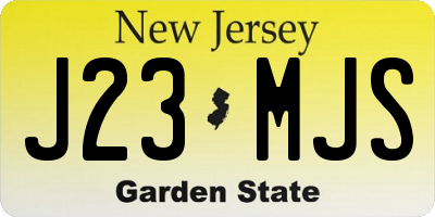 NJ license plate J23MJS