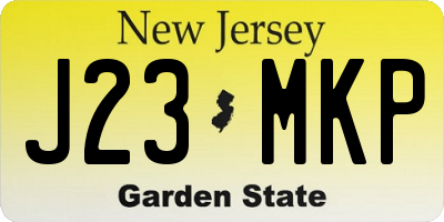 NJ license plate J23MKP