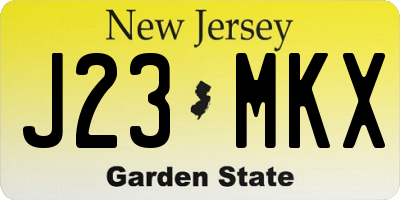 NJ license plate J23MKX