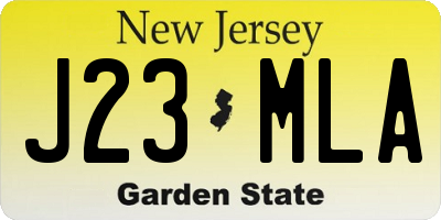 NJ license plate J23MLA