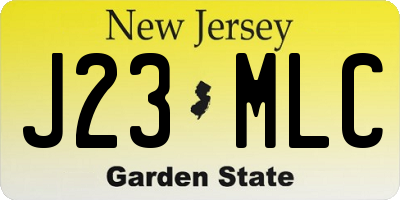 NJ license plate J23MLC