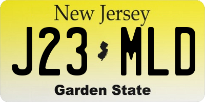 NJ license plate J23MLD