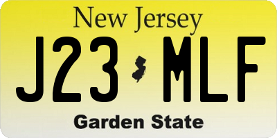NJ license plate J23MLF