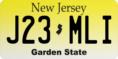 NJ license plate J23MLI