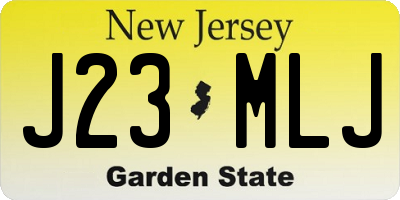 NJ license plate J23MLJ