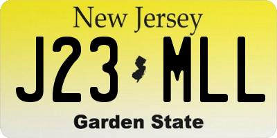 NJ license plate J23MLL