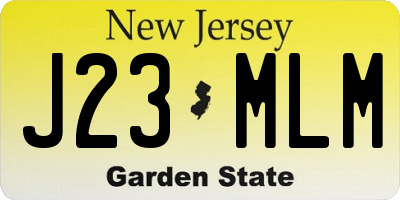 NJ license plate J23MLM