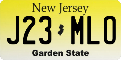 NJ license plate J23MLO