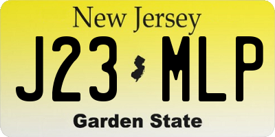 NJ license plate J23MLP