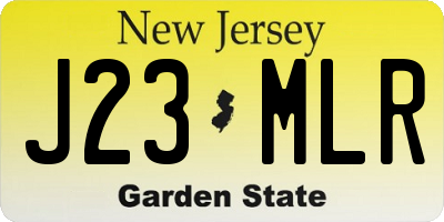 NJ license plate J23MLR