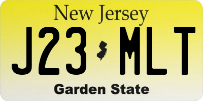 NJ license plate J23MLT