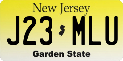 NJ license plate J23MLU