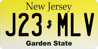 NJ license plate J23MLV