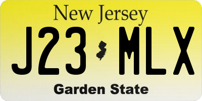 NJ license plate J23MLX