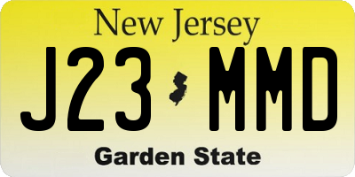 NJ license plate J23MMD