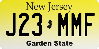 NJ license plate J23MMF
