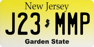 NJ license plate J23MMP