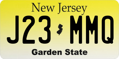 NJ license plate J23MMQ