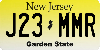 NJ license plate J23MMR
