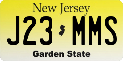 NJ license plate J23MMS