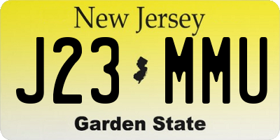 NJ license plate J23MMU