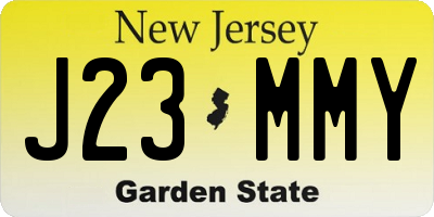 NJ license plate J23MMY