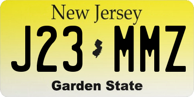 NJ license plate J23MMZ