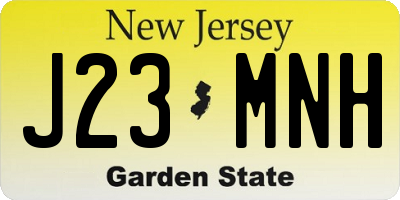 NJ license plate J23MNH