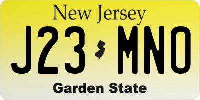 NJ license plate J23MNO