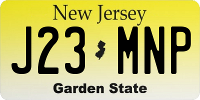 NJ license plate J23MNP